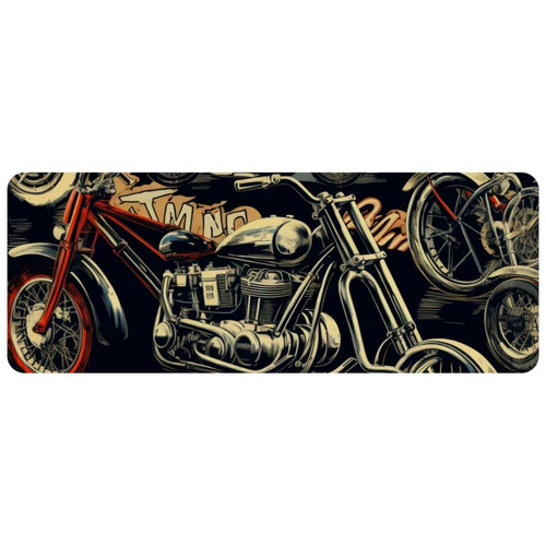 ownta - OWNTA Motorcycle Grand tapis de bureau à motif : tapis de jeu rectangulaire étendu de 11,8 x 31,3 pouces avec fond en caoutchouc antidérapant - adapté au bureau à domicile - grand tapis de souris ownta  - Périphériques, réseaux et wifi