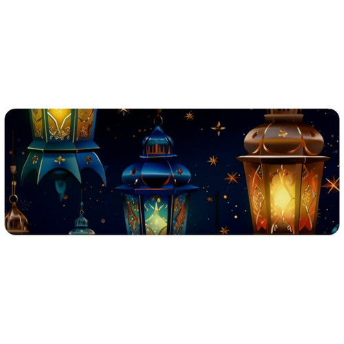 ownta - OWNTA Ramadan Festival Lanterns Grand tapis de bureau à motif : tapis de jeu rectangulaire étendu de 11,8 x 31,3 pouces avec fond en caoutchouc antidérapant - adapté au bureau à domicile - grand tapis de souris ownta  - Le meilleur de nos Marchands