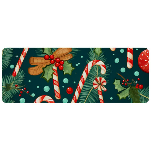 ownta - OWNTA Christmas Cane Grand tapis de bureau à motif : tapis de jeu rectangulaire étendu de 11,8 x 31,3 pouces avec fond en caoutchouc antidérapant - adapté au bureau à domicile - grand tapis de souris ownta  - Le meilleur de nos Marchands