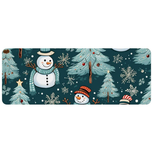 ownta - OWNTA Christmas Snowman Grand tapis de bureau à motif : tapis de jeu rectangulaire étendu de 11,8 x 31,3 pouces avec fond en caoutchouc antidérapant - adapté au bureau à domicile - grand tapis de souris ownta  - Le meilleur de nos Marchands