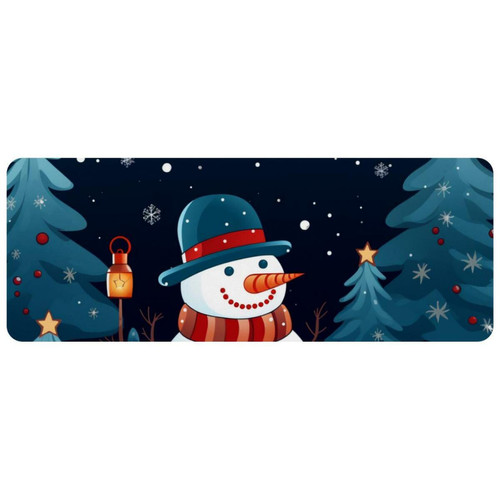 ownta - OWNTA Christmas Snowman Grand tapis de bureau à motif : tapis de jeu rectangulaire étendu de 11,8 x 31,3 pouces avec fond en caoutchouc antidérapant - adapté au bureau à domicile - grand tapis de souris ownta  - Périphériques, réseaux et wifi
