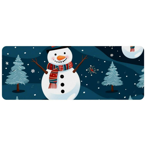 ownta - OWNTA Christmas Snowman Grand tapis de bureau à motif : tapis de jeu rectangulaire étendu de 11,8 x 31,3 pouces avec fond en caoutchouc antidérapant - adapté au bureau à domicile - grand tapis de souris ownta  - Périphériques, réseaux et wifi