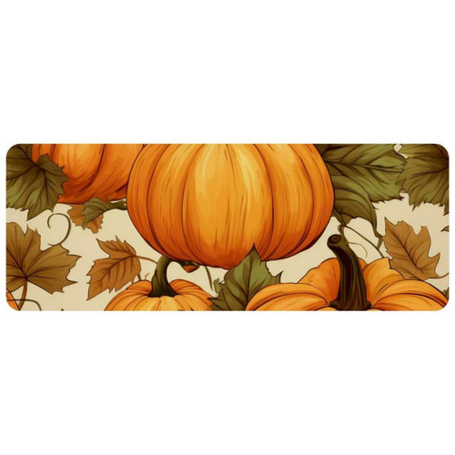 ownta - OWNTA Thanksgiving Pumpkin Leaves Grand tapis de bureau à motif : tapis de jeu rectangulaire étendu de 11,8 x 31,3 pouces avec fond en caoutchouc antidérapant - adapté au bureau à domicile - grand tapis de souris ownta  - Nos Promotions et Ventes Flash