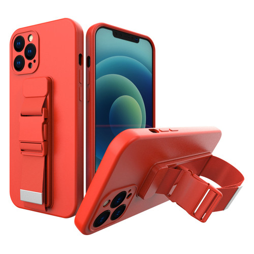 Ozzzo - housse en corde gel tpu housse air etui avec laniere pour iphone 12 pro max rouge Ozzzo  - Accessoire Smartphone
