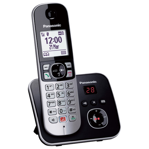 Téléphone fixe sans fil Panasonic Panasonic KX-TG6861 Téléphone DECT Identification de l'appelant Noir, Gris