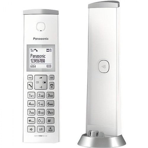 Panasonic - PANASONIC Téléphone résidentiel dect design - TGK220 - avec répondeur - Blanc Panasonic  - Téléphone fixe-répondeur