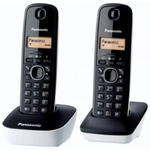 Panasonic - telephone Duo sans fil DECT sans répondeur noir blanc - Téléphone fixe sans fil