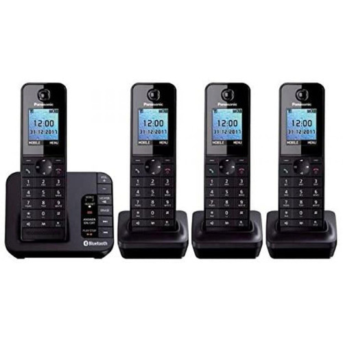 Panasonic - telephone sans fil avec répondeur et écran et 3 combinés noir - Téléphone fixe Pack reprise