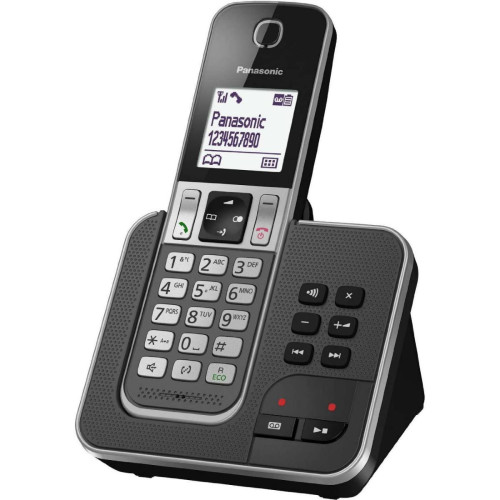 Panasonic - telephone sans Fil avec répondeur et écran gris noir - Téléphone fixe-répondeur Pack reprise