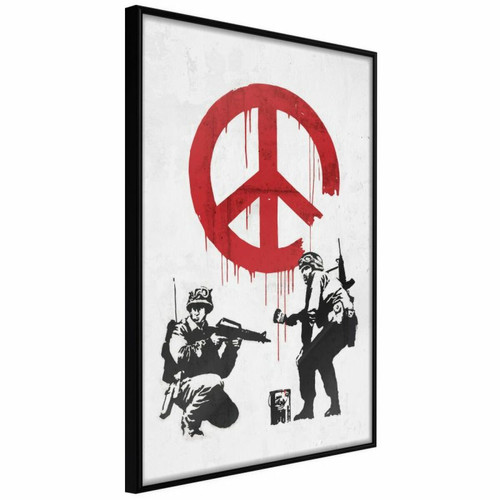 Paris Prix - Affiche Murale Encadrée Banksy CND Soldiers II 30 x 45 cm Noir Paris Prix  - Affiches, posters
