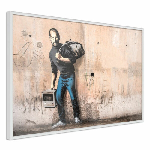 Paris Prix - Affiche Murale Encadrée Banksy The Son of a Migrant from Syria 45 x 30 cm Blanc Paris Prix  - Affiches, posters