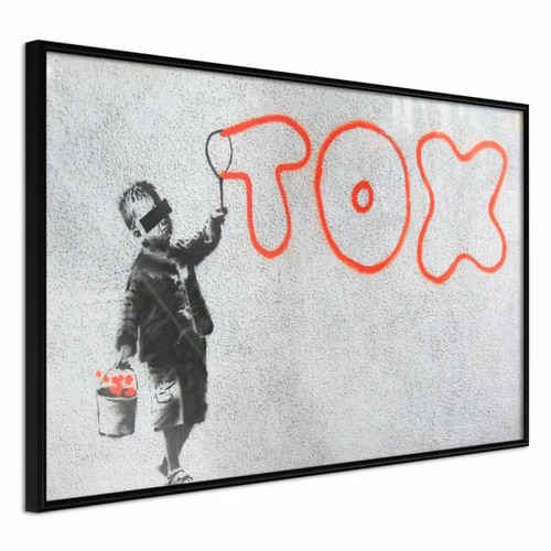 Paris Prix - Affiche Murale Encadrée Banksy Tox 45 x 30 cm Noir Paris Prix  - Affiches, posters