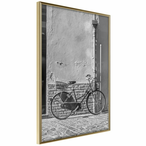 Paris Prix - Affiche Murale Encadrée Bicycle with Black Tires 20 x 30 cm Or Paris Prix  - Bonnes affaires Décoration