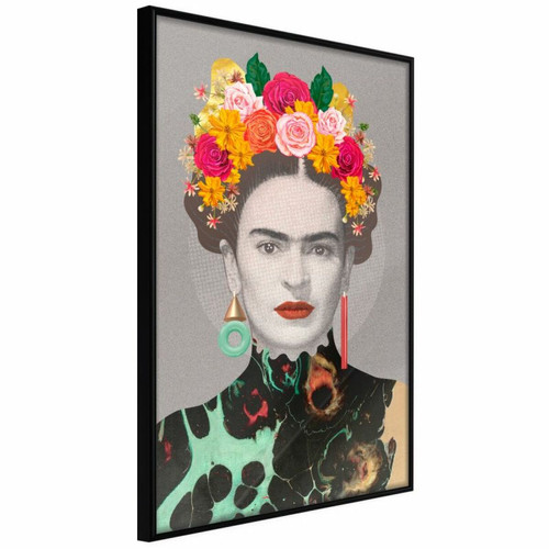 Paris Prix - Affiche Murale Encadrée Charismatic Frida 40 x 60 cm Noir Paris Prix  - Décoration Noir et blanc