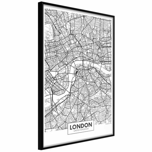 Paris Prix - Affiche Murale Encadrée City Map London 30 x 45 cm Noir Paris Prix  - Poster paris