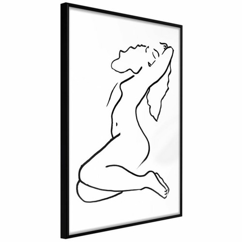 Paris Prix - Affiche Murale Encadrée Coquettish Pose 30 x 45 cm Noir Paris Prix  - Décoration Noir et blanc