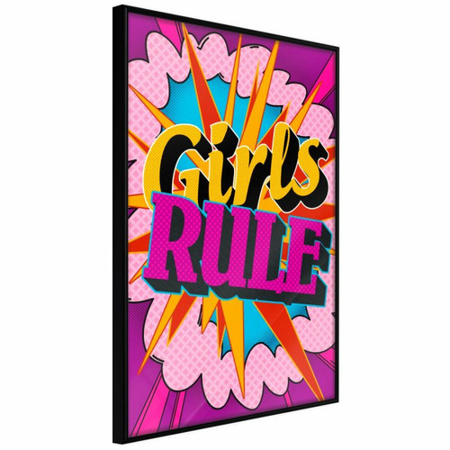 Paris Prix - Affiche Murale Encadrée Girls Rule Colour 30 x 45 cm Noir Paris Prix  - 18 x girls