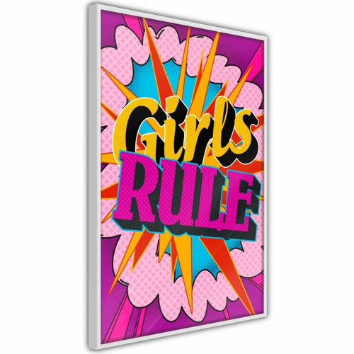 Paris Prix - Affiche Murale Encadrée Girls Rule Colour 40 x 60 cm Blanc Paris Prix  - Maison