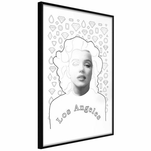 Paris Prix - Affiche Murale Encadrée Marilyn in Los Angeles 30 x 45 cm Noir Paris Prix  - Décoration Noir et blanc