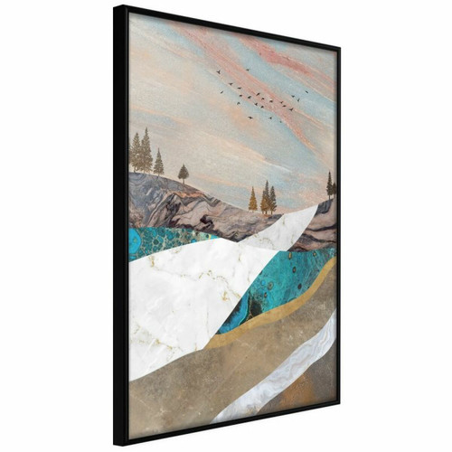 Paris Prix - Affiche Murale Encadrée Painted Landscape 40 x 60 cm Noir Paris Prix  - Affiches, posters