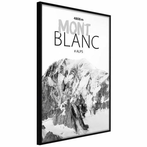 Paris Prix - Affiche Murale Encadrée Peaks of the World Mont Blanc 20 x 30 cm Noir Paris Prix  - Poster noir blanc