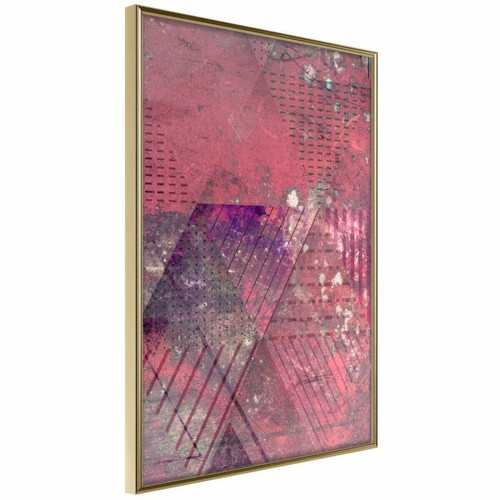 Paris Prix - Affiche Murale Encadrée Pink Patchwork III 30 x 45 cm Or Paris Prix  - Maison Or