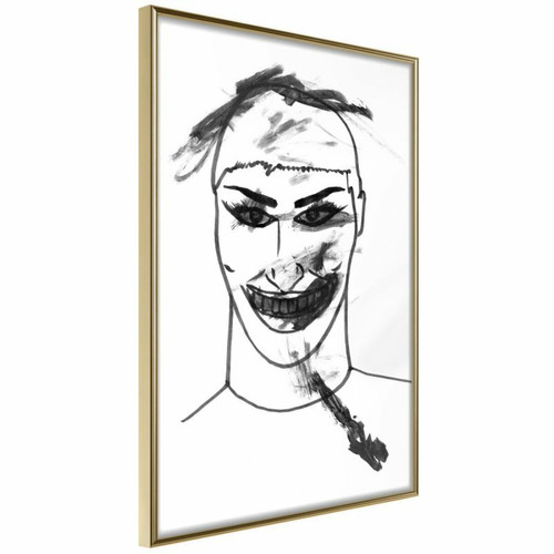 Paris Prix - Affiche Murale Encadrée Scary Clown 30 x 45 cm Or Paris Prix  - Affiches, posters Jaune