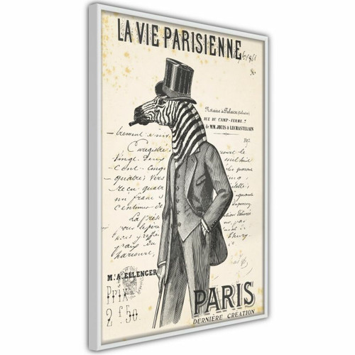 Paris Prix - Affiche Murale Encadrée The Parisian Life 20 x 30 cm Blanc Paris Prix  - Maison