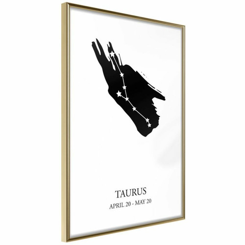 Paris Prix - Affiche Murale Encadrée Zodiac Taurus I 20 x 30 cm Or Paris Prix - Maison Or