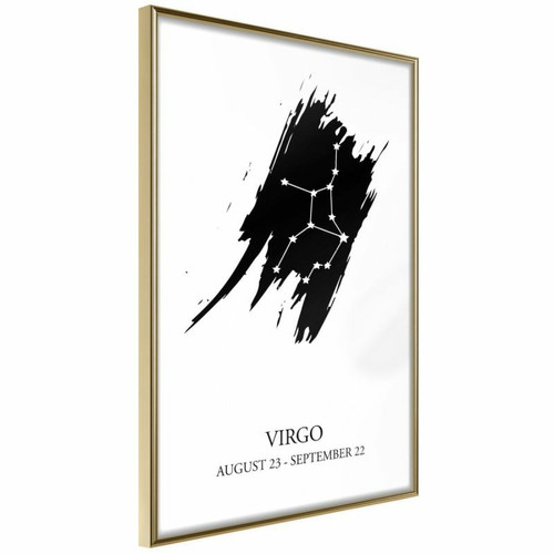 Paris Prix - Affiche Murale Encadrée Zodiac Virgo I 40 x 60 cm Or Paris Prix  - Affiches, posters Jaune
