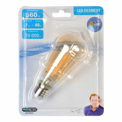 Paris Prix - Ampoule LED Filament Ogive 13cm Ambre Paris Prix  - Ampoule filament led