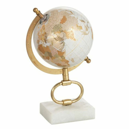 Paris Prix - Globe sur Pied en Marbre Mappemonde 27cm Or Paris Prix  - Statues Or