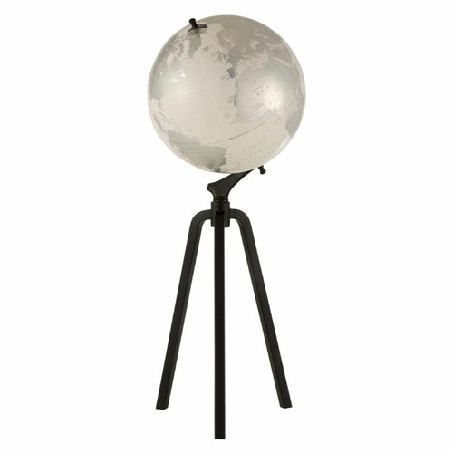 Paris Prix - Globe sur Pied Marbre Marbe 101cm Blanc & Noir - Statues Blanc