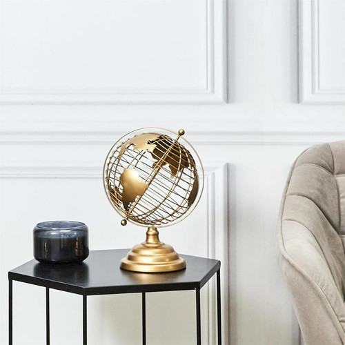 Paris Prix Globe Terrestre en Métal Déco Monde 28cm Or