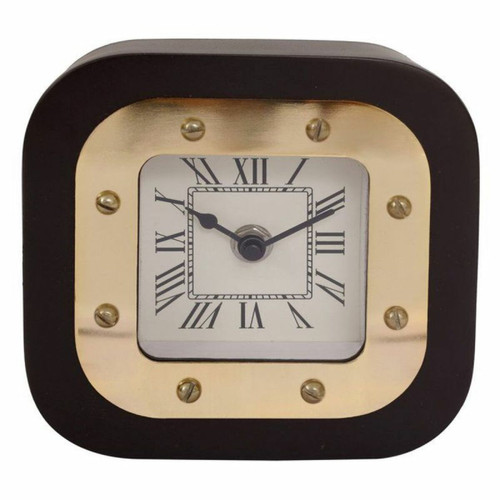 Paris Prix - Horloge à Poser Vouman 14cm Or & Noir Paris Prix  - Horloges, pendules Horloge murale chiffres couleur taupe