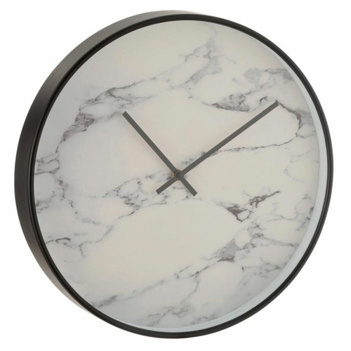 Paris Prix - Horloge Murale Design Marbre 40cm Noir Paris Prix  - Décoration Noir et blanc