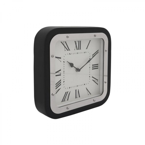 Paris Prix - Horloge à Poser Vouman 28cm Argent & Noir - Paris Prix