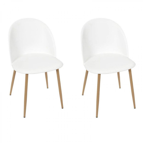 The Home Deco Factory - Chaise avec assise en plastique Bergen (Lot de 2) blanc. - Chaises Lot de 2