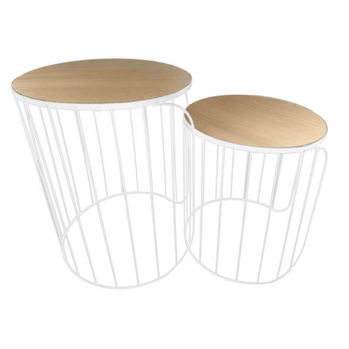 The Home Deco Factory - Tables gigognes filaires Ana (Lot de 2) blanc. The Home Deco Factory  - Consoles Non extensible
