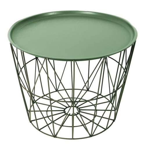 The Home Deco Factory - Table filaire en métal ronde 50 cm vert. - Tables basses Ronde