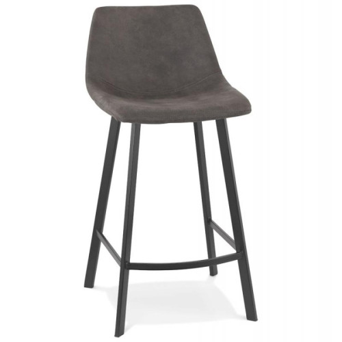 Mes - Chaise de bar 50,5x43x90 cm en tissu gris foncé et piétement noir Mes - Tabouret bar bois Tabourets