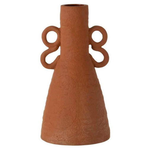 Paris Prix - Vase Design Agrabah 25cm Orange Terracotta - Décoration Orange