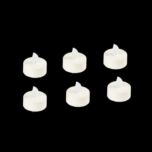 Flammes à LED Paris Prix Lot de 6 Bougies Led Colorama 4cm Blanc