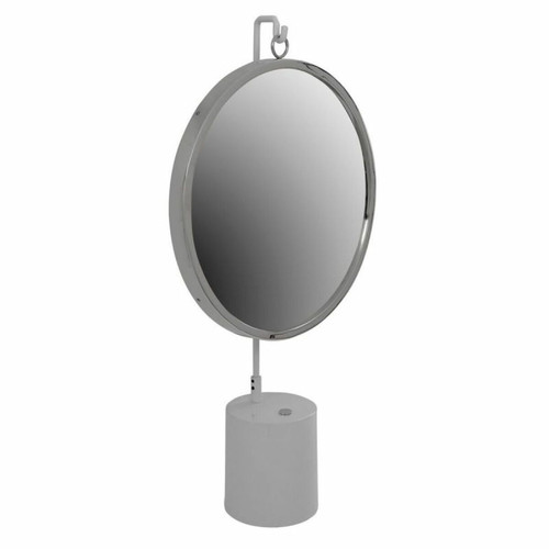 Paris Prix - Miroir à Poser Rond Eleganca 75cm Blanc & Argent Paris Prix  - Bonnes affaires Miroirs