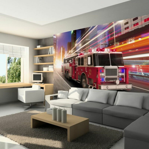 Paris Prix - Papier Peint Fire Truck 280 x 400 cm Paris Prix  - Revêtement mural intérieur