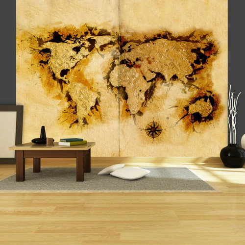 Papier peint Paris Prix Papier Peint Gold Diggers' Map of the World 270 x 350 cm