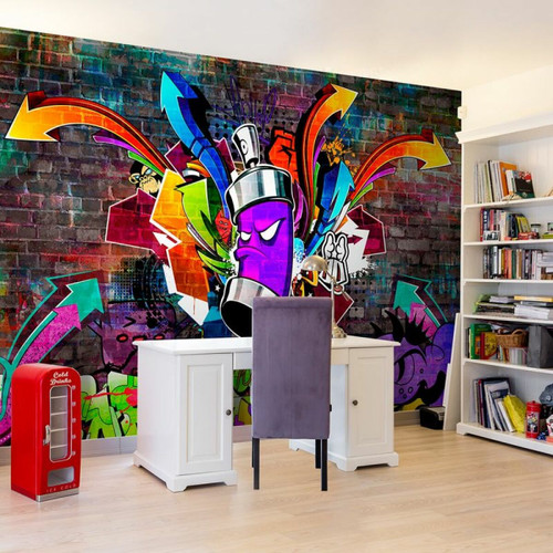Paris Prix - Papier Peint Graffiti : Colourful Attack 70 x 100 cm Paris Prix  - Revêtement mural intérieur