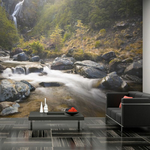 Paris Prix - Papier Peint Ohakune Waterfalls in New Zealand II 270x450cm Paris Prix  - Revêtement mural intérieur