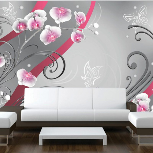 Paris Prix - Papier Peint Pink Orchids Variation 70 x 100 cm Paris Prix  - Revêtement mural intérieur