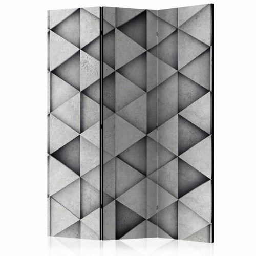 Paris Prix - Paravent 3 Volets Grey Triangles 135x172cm Paris Prix  - Décoration